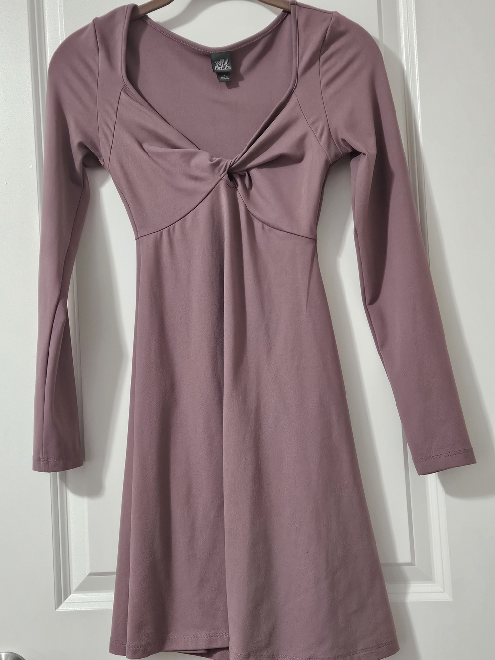 wild fable Mauve Long Sleeve Twist-Front Dress